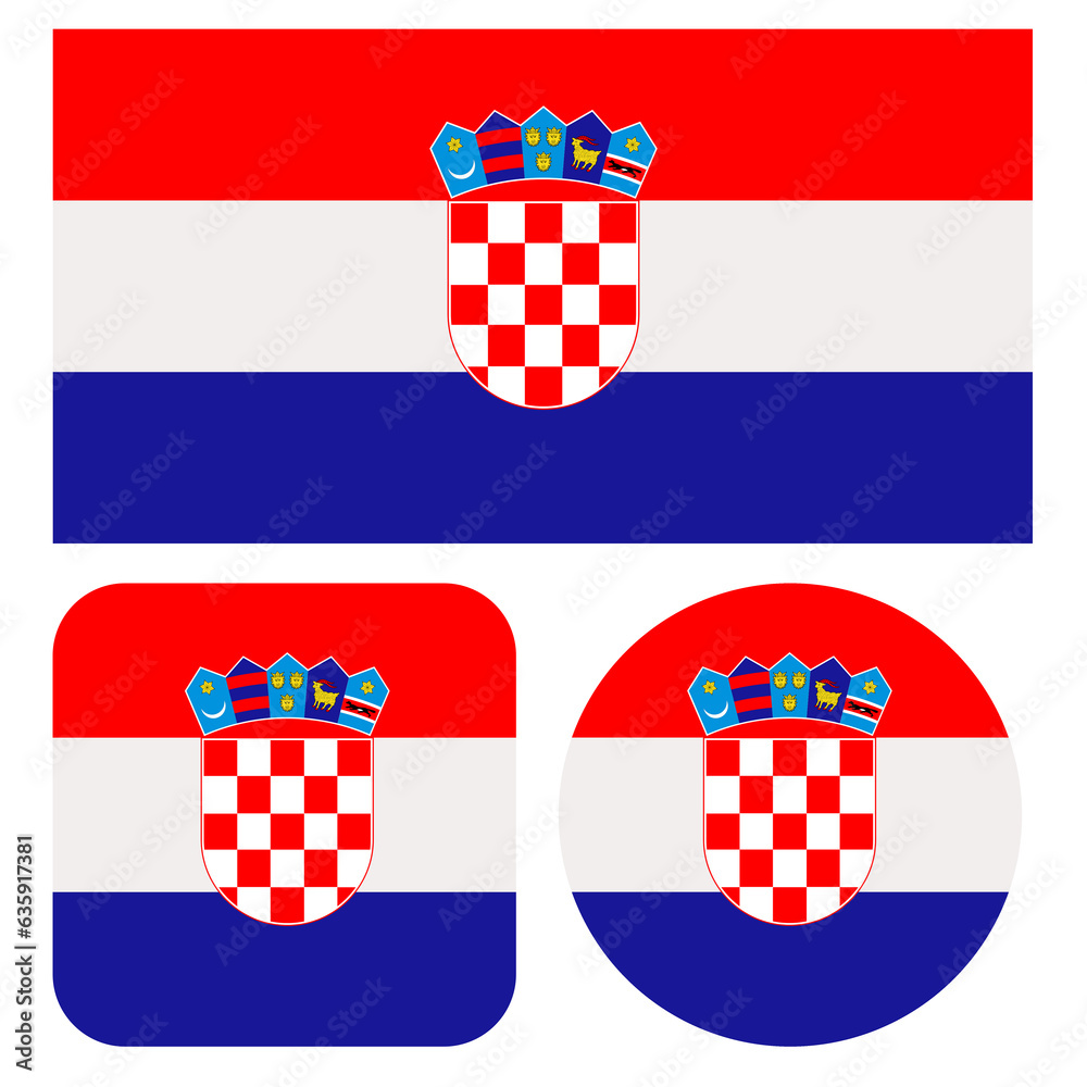 Naklejka premium Set of icons with Croatia flag