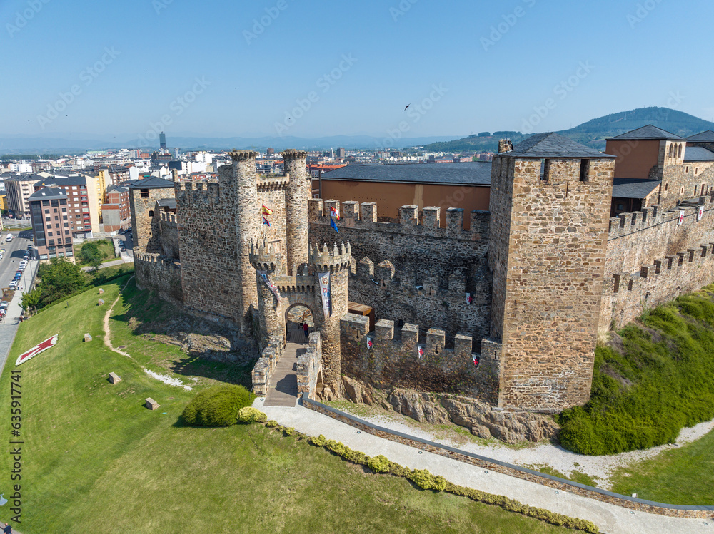 Templar castle in Ponferrada, Leon Spain