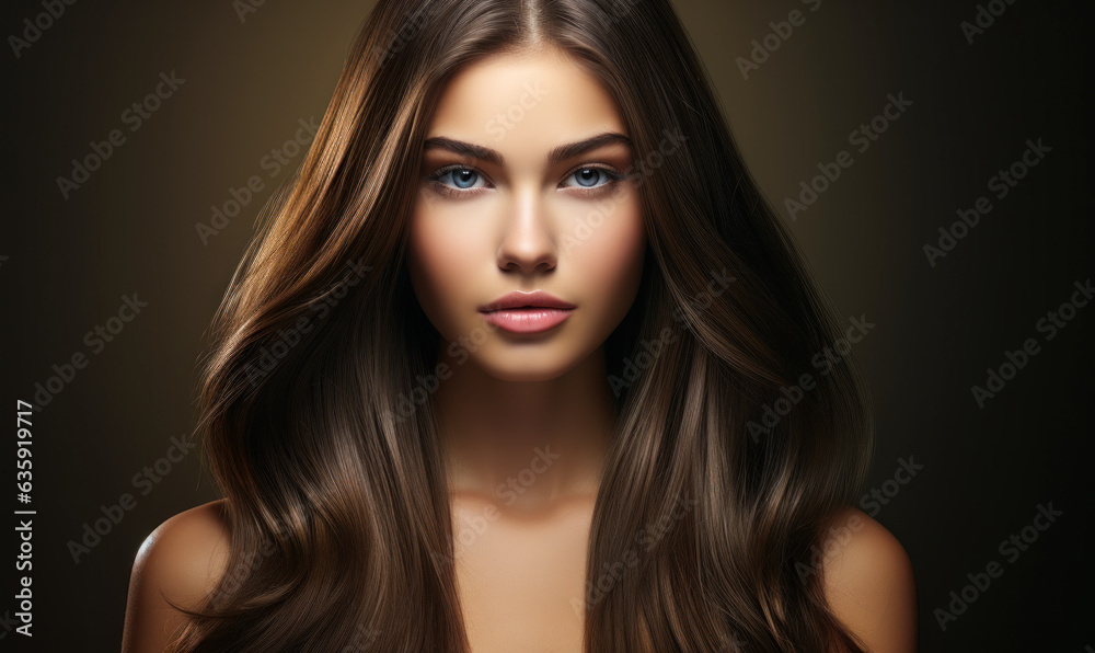 Hair Inspiration: Straight Long Brown Shiny Hair: A young woman with straight long brown shiny hair, inspiring others to achieve their hair goals.