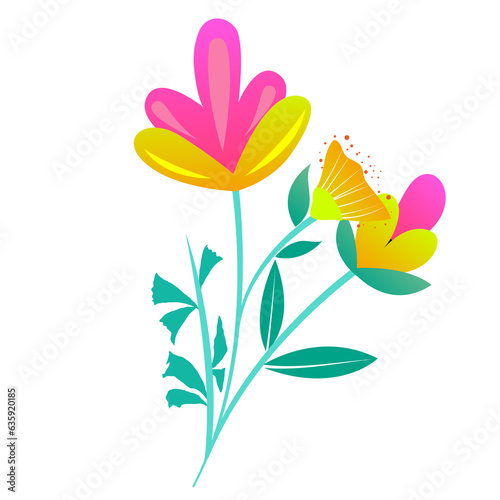 Floral botanical gradient decoration