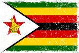 Zimbabwe flag in grunge distressed style