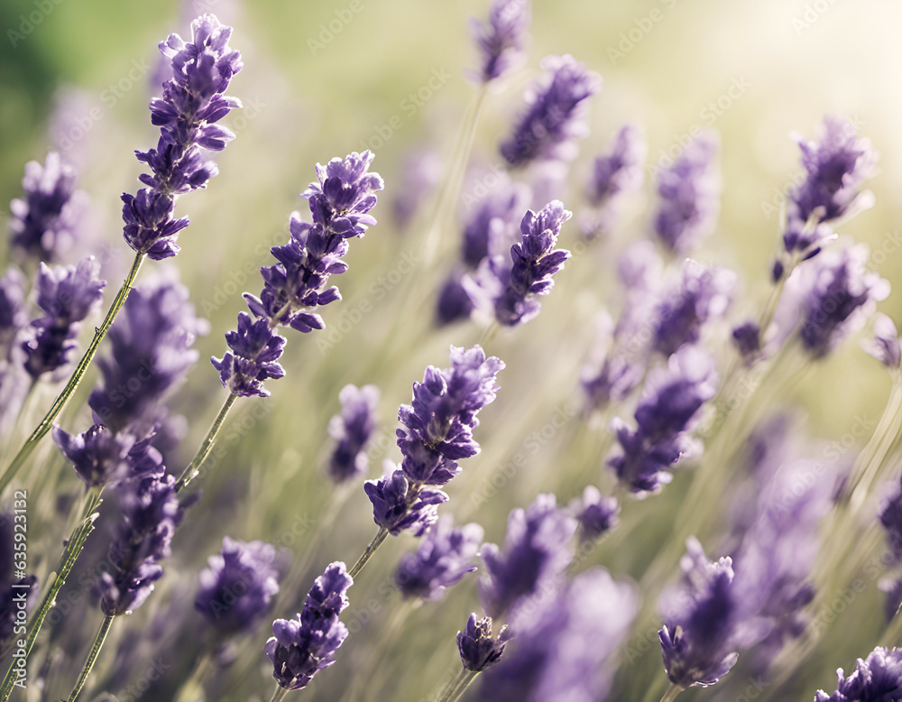 Obraz premium Beautiful nature floral background design with lavender flowers