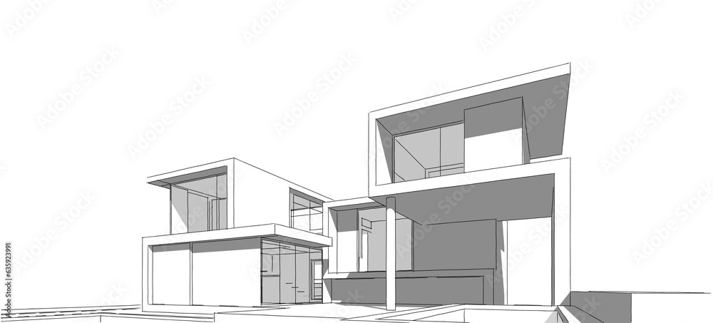architectural drawing 3d illustration architectural drawing 3d illustration