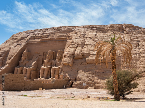 The Great Temple of Abu Simbel with its four iconic 20 meter tall seated colossal statues of Ramses II (Ramses The Great), UNESCO World Heritage Site, Abu Simbel, Egypt, North Africa, Africa photo