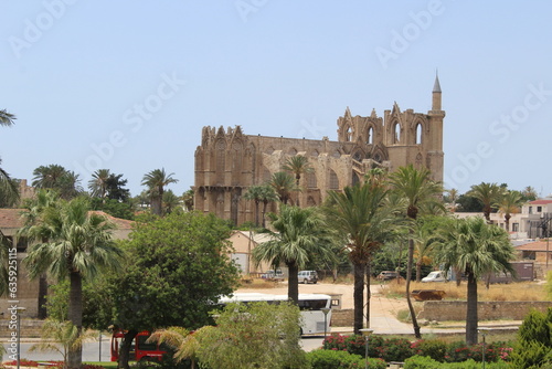St Nicholas Cathedral (St Sophia Mosque (Lala Mustafa Pa?a Mosque) in Famagusta North Cyprus sunny day