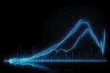Abstract digital background with graph digital research on black