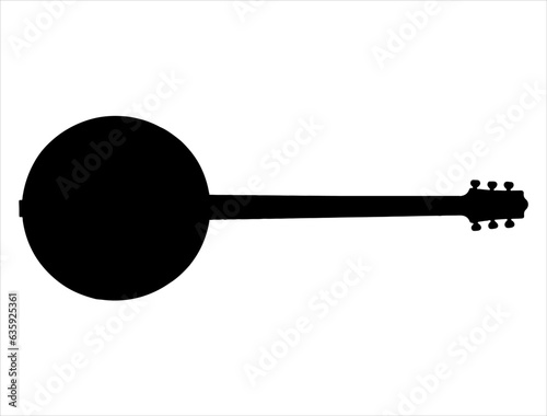 Banjo silhouette vector art white background