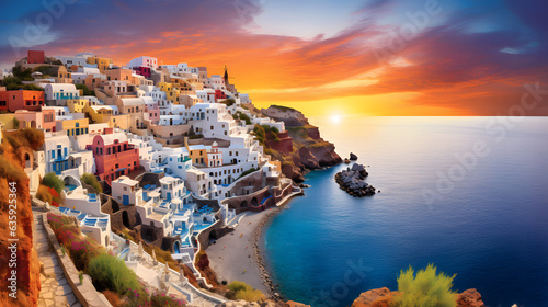Immerse yourself in the breathtaking beauty of the Mediterranean landscape with this captivating image. A golden sun sets over the horizon, casting a warm glow over the coastal cliffs and azure waters