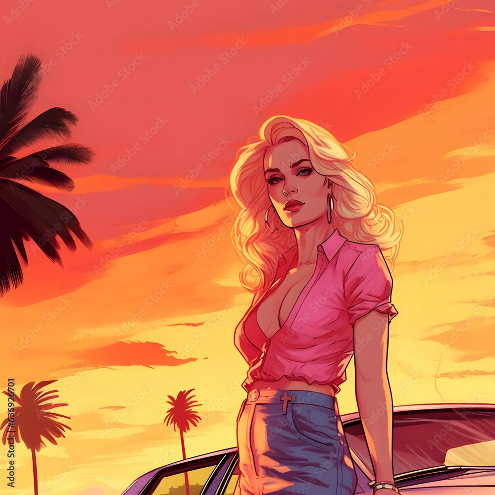 Miami Vice Vintage Vibe Blonde Beside the Ride