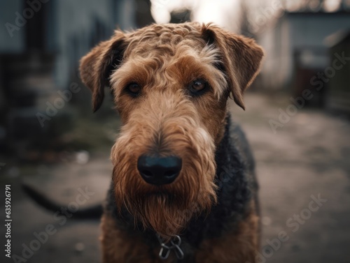 Airedale Terrier dog created with Generative AI technology