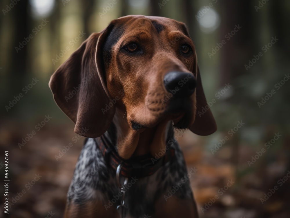 American English Coonhound dog created with Generative AI technology