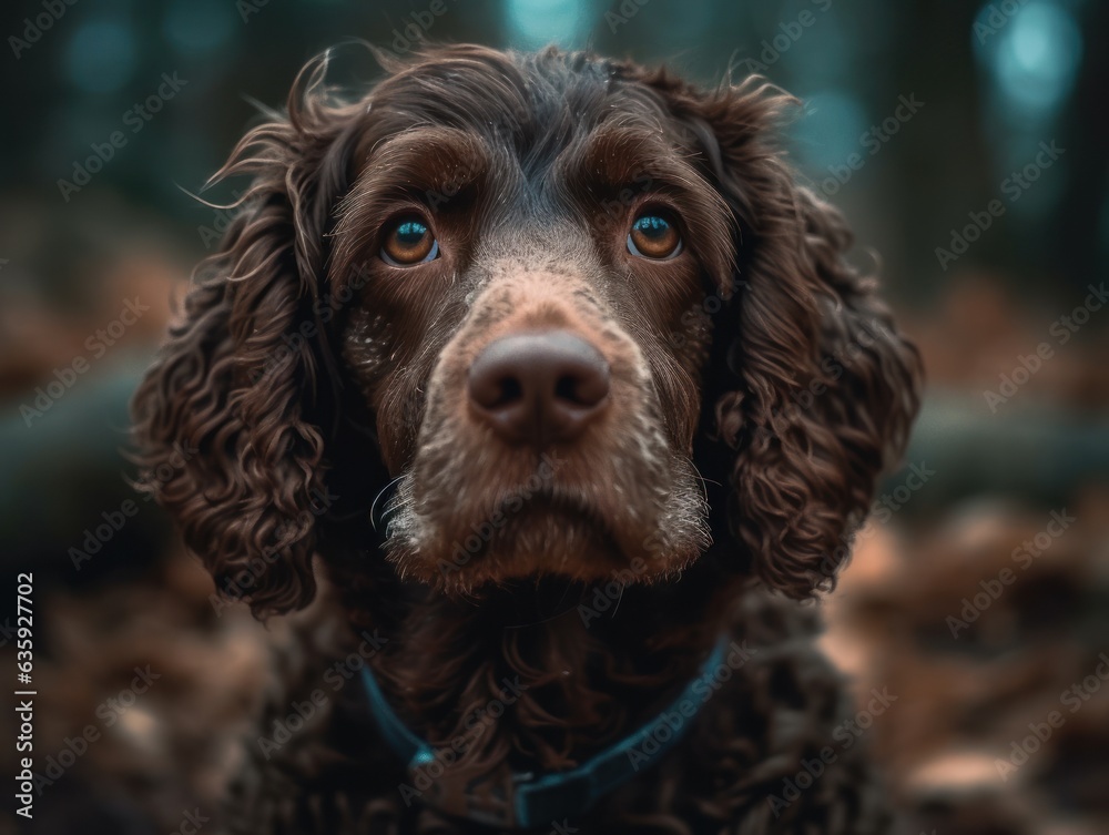 American Water Spaniel dog created with Generative AI technology