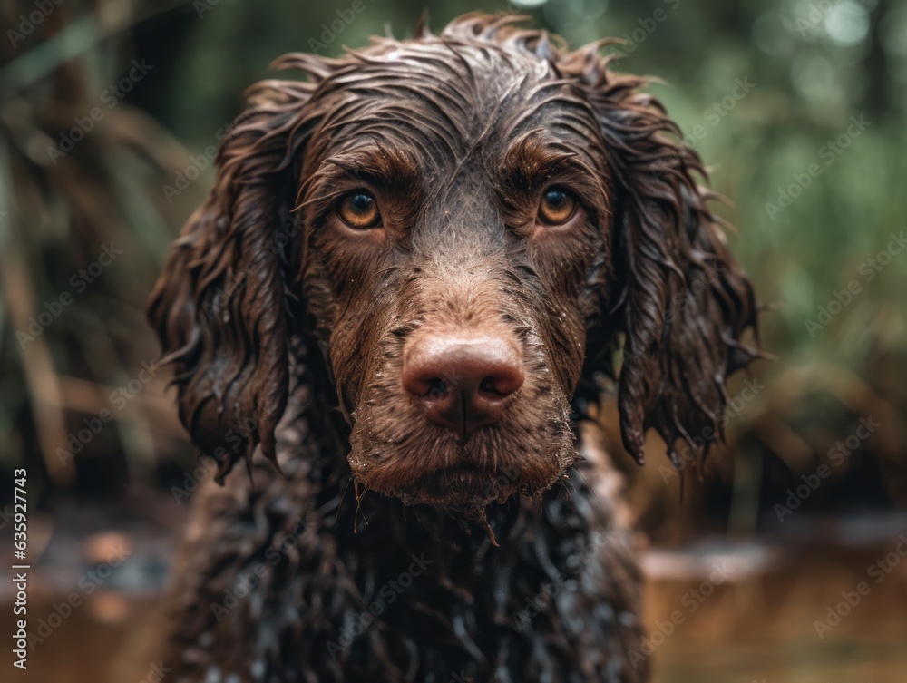 American Water Spaniel dog created with Generative AI technology American Water Spaniel dog created with Generative AI technology