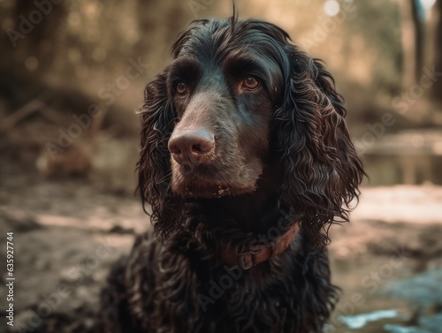 American Water Spaniel dog created with Generative AI technology