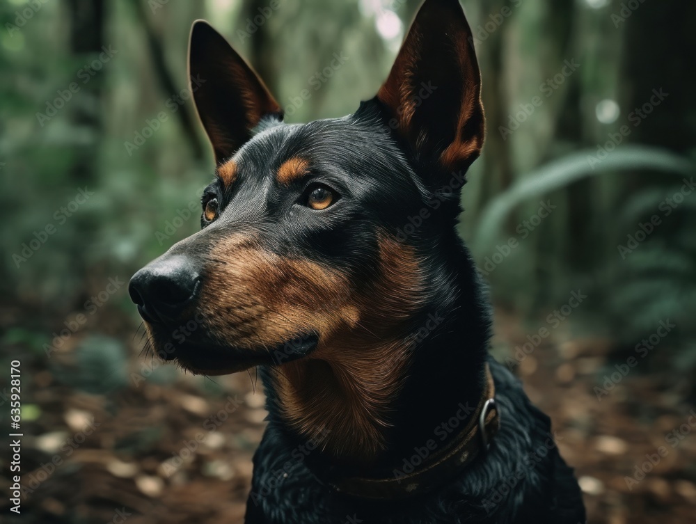Australian Kelpie dog created with Generative AI technology Australian Kelpie dog created with Generative AI technology