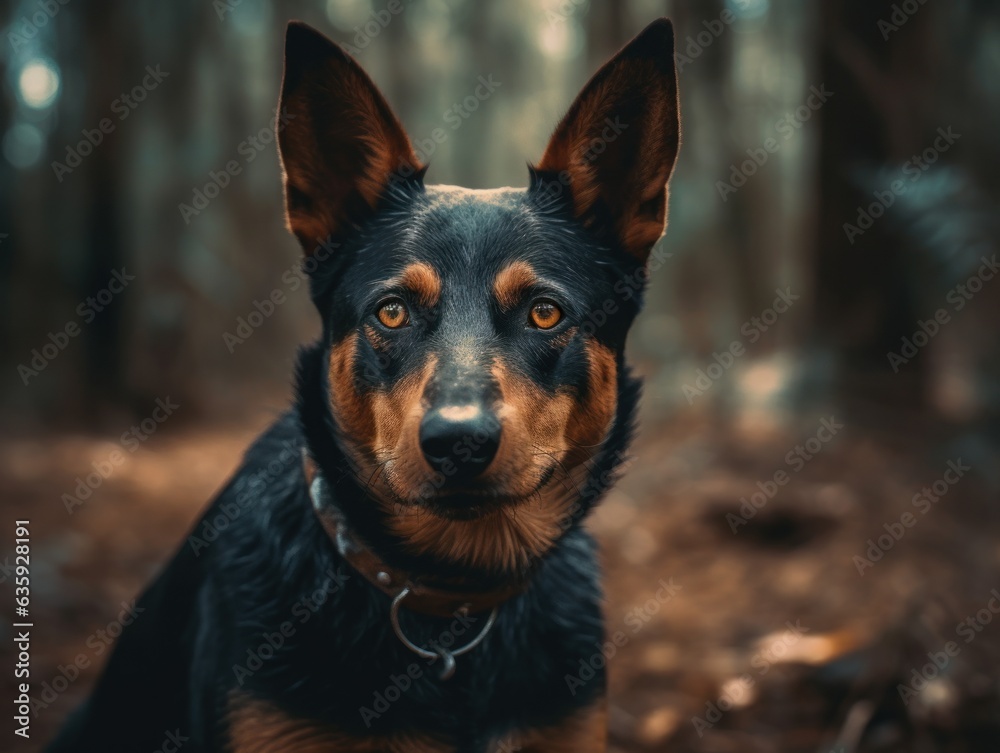 Australian Kelpie dog created with Generative AI technology Australian Kelpie dog created with Generative AI technology