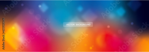 Abstract Rainbow Defocused Background with Gradient, Spots and highlight. Bright Colorful Background with Blurred shapes.