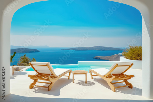 Relaxing Poolside Terrace Escape © AIproduction