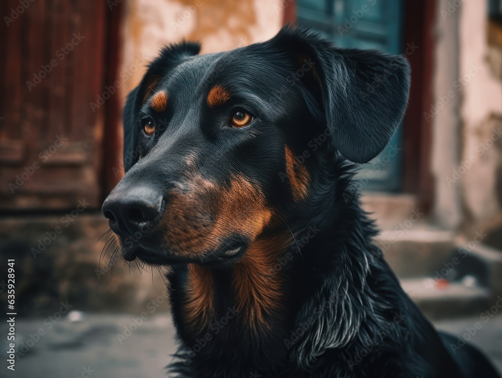 Beauceron dog created with Generative AI technology Beauceron dog created with Generative AI technology