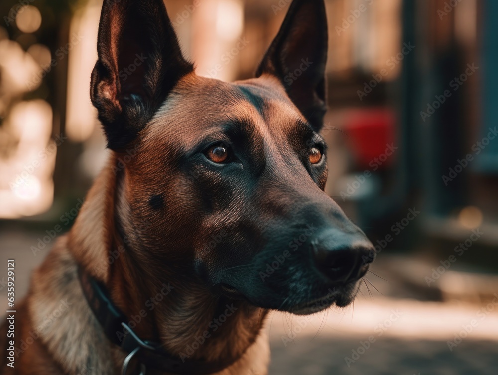 Obraz premium Belgian Malinois dog created with Generative AI technology