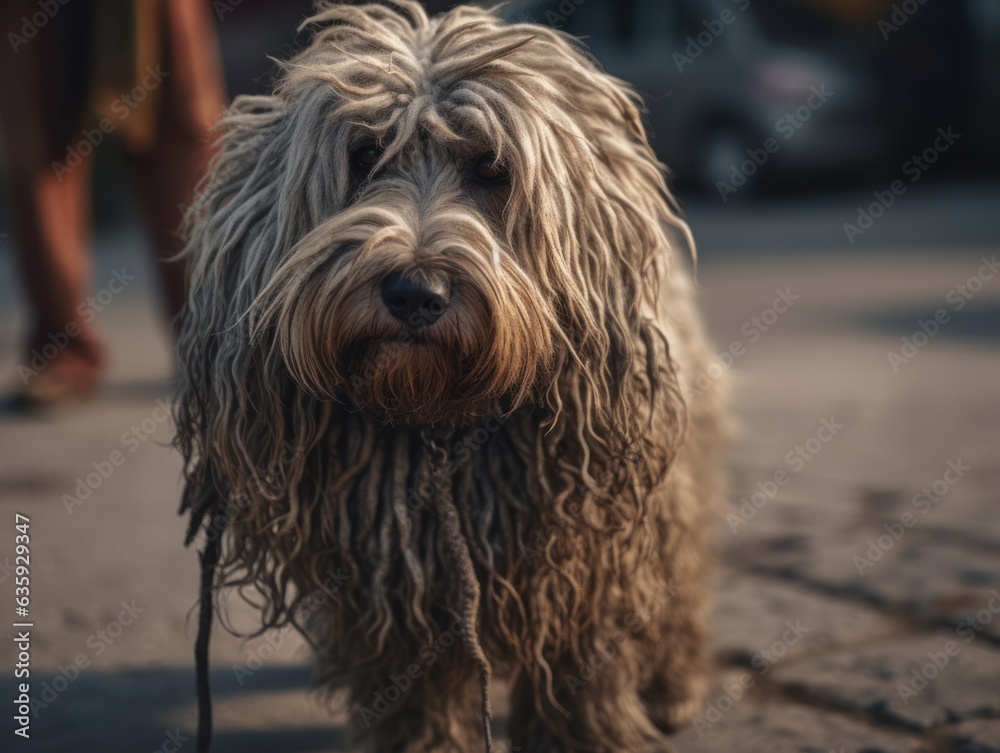 Bergamasco dog created with Generative AI technology Bergamasco dog created with Generative AI technology