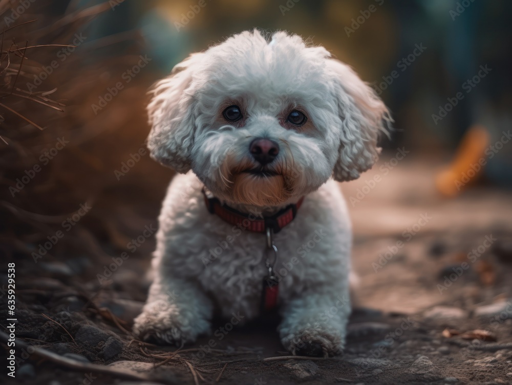 Bichon Frise dog created with Generative AI technology