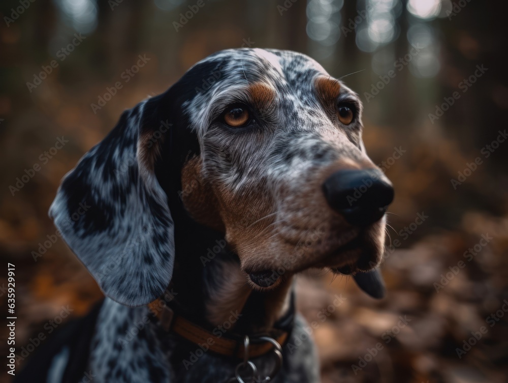 Bluetick Coonhound dog created with Generative AI technology