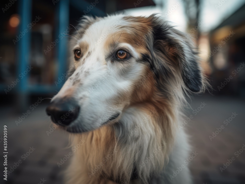 Borzoi dog created with Generative AI technology
