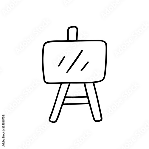 Hand drawn vector illustration easel.