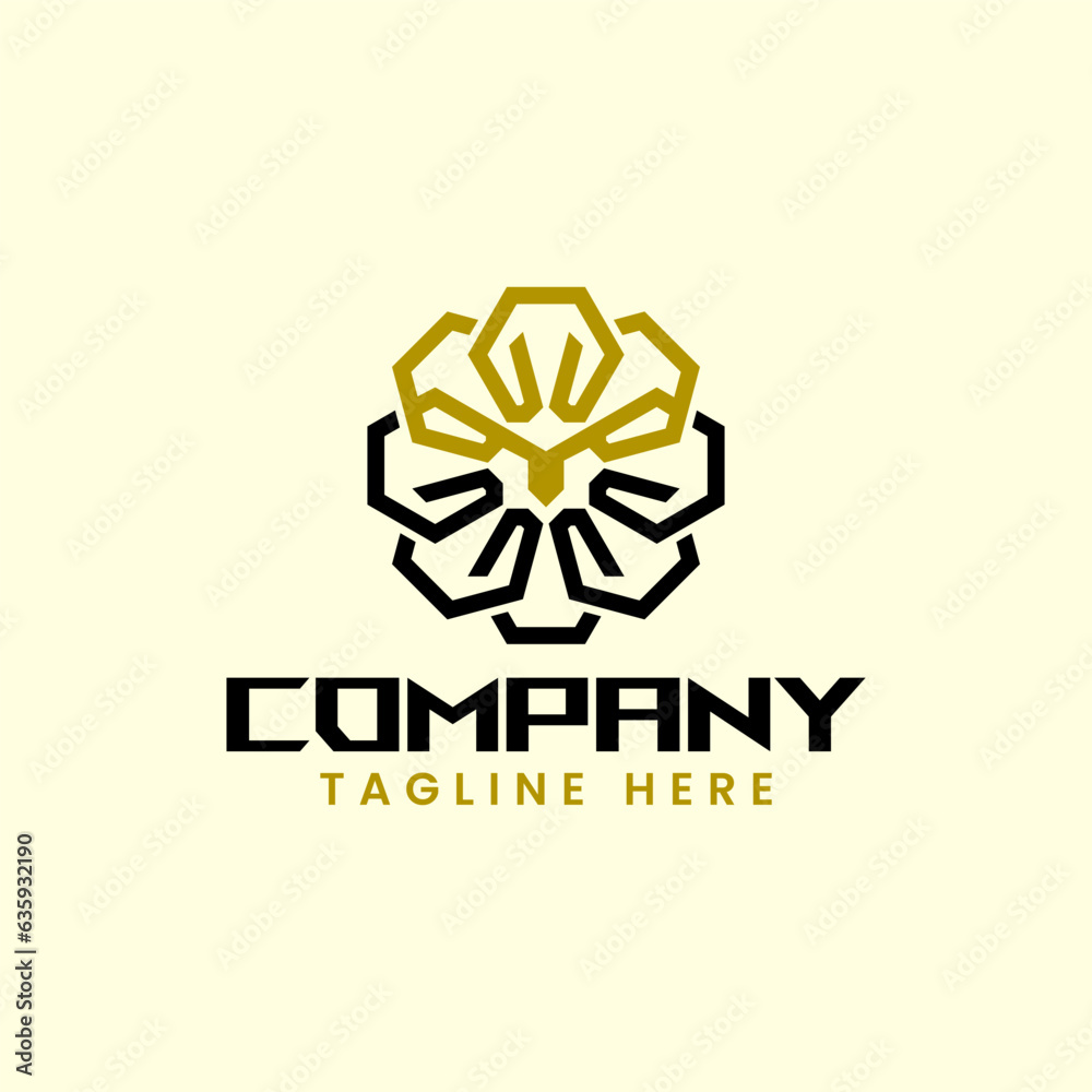 Fototapeta premium lion head polygon abstract logo