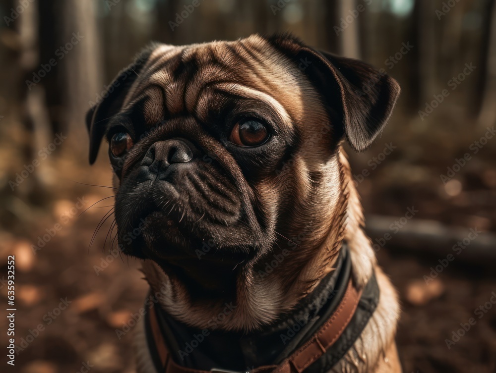 Pug dog created with Generative AI technology Pug dog created with Generative AI technology