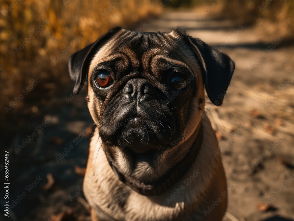 Pug dog created with Generative AI technology