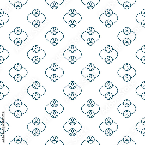 Social Interaction vector Sociology concept line seamless pattern