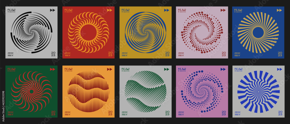 Obraz na płótnie Abstract Geometric Circle Pattern Vector Design