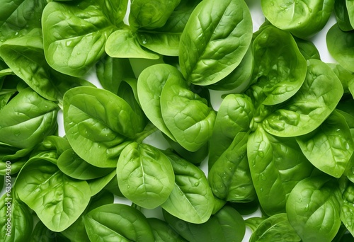 Spinach background full image. Top view