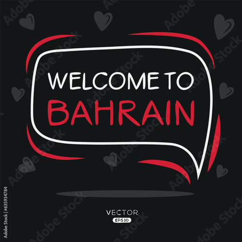 Welcome to Bahrain, Vector Illustration.