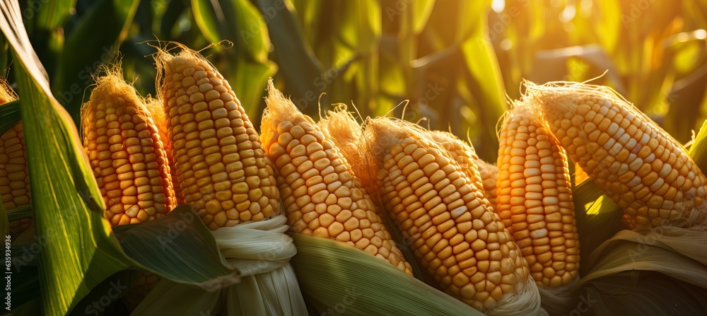 Fresh corn on cobs closeup Fresh corn on cobs closeup