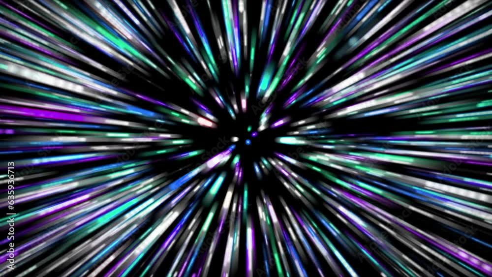 Background video of radiating light beams. Effects.