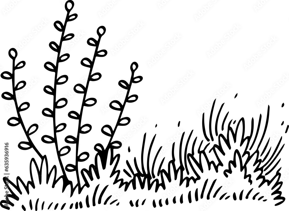 hand drawn bush illustration. Stock Vector | Adobe Stock