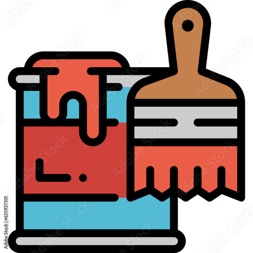 paint brush filled outline icon