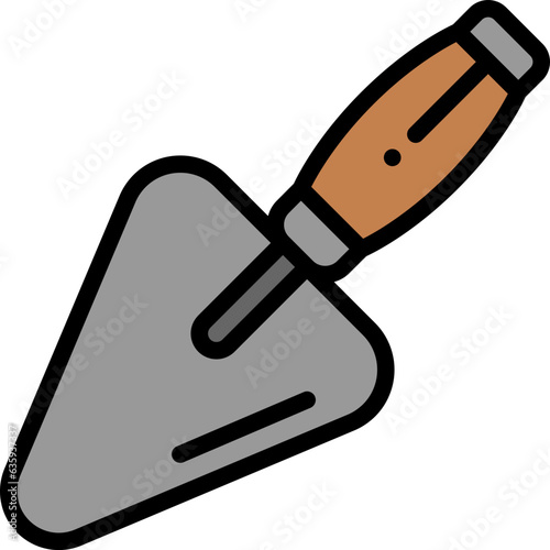 trowel filled outline icon