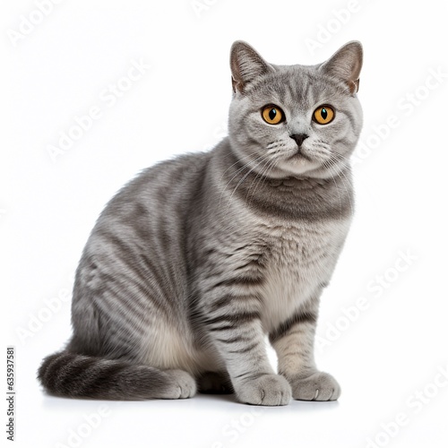 English short hair cat isolated on white