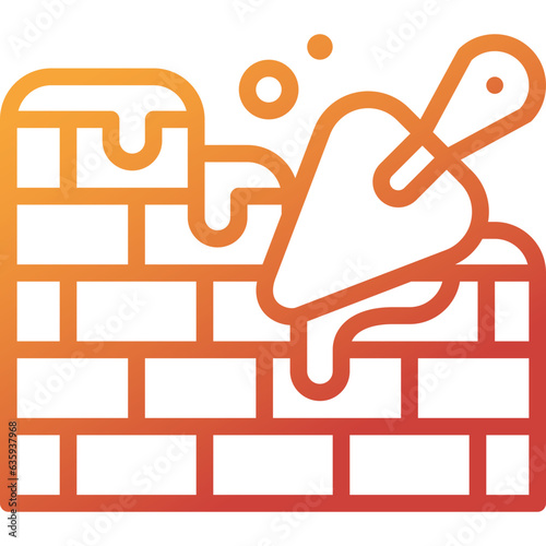 bricklaying gradient line icon