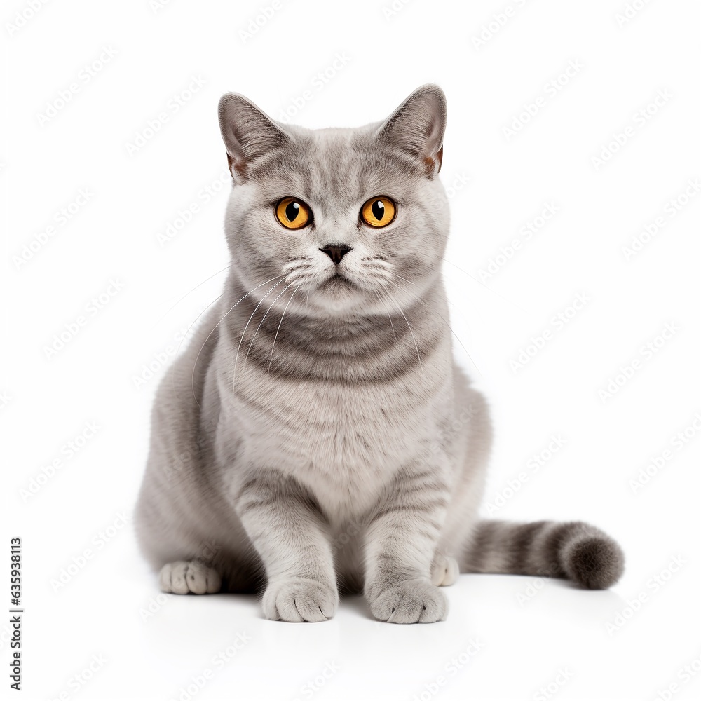 English short hair cat isolated on white