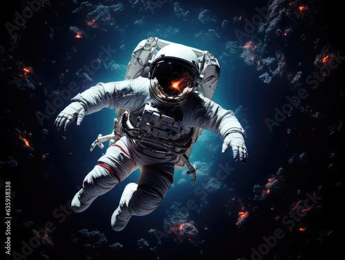 Cosmonaut in virtual space