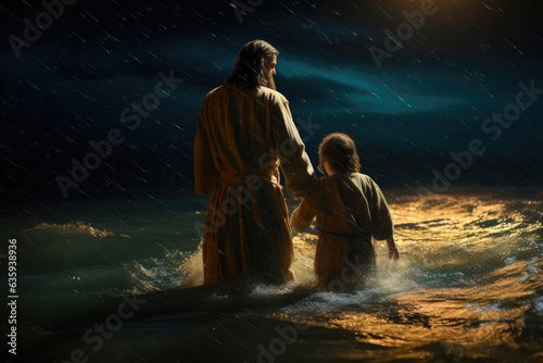 Divine Rescue: Jesus Extends His Hand to Peter