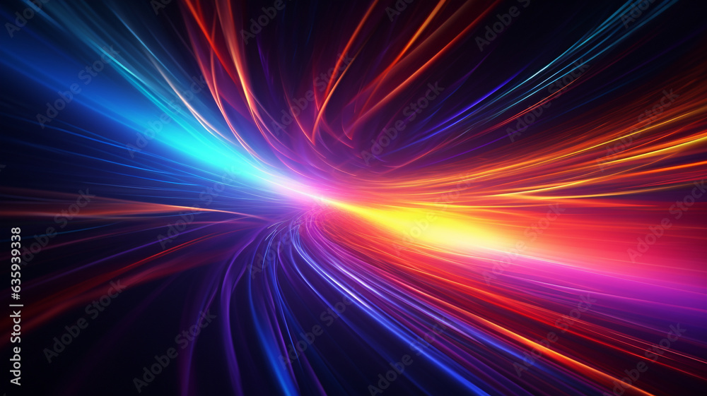 Abstract background of colorful lights and movement.