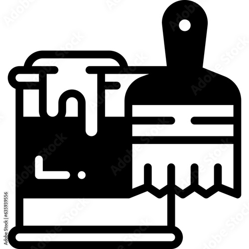 paint brush solid line icon