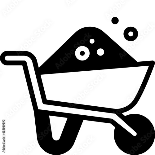 wheelbarrow solid line icon