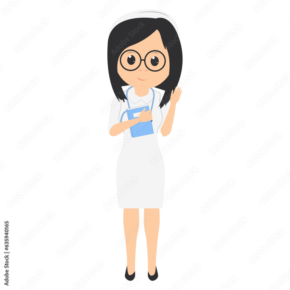 cute nurse cartoon illustration